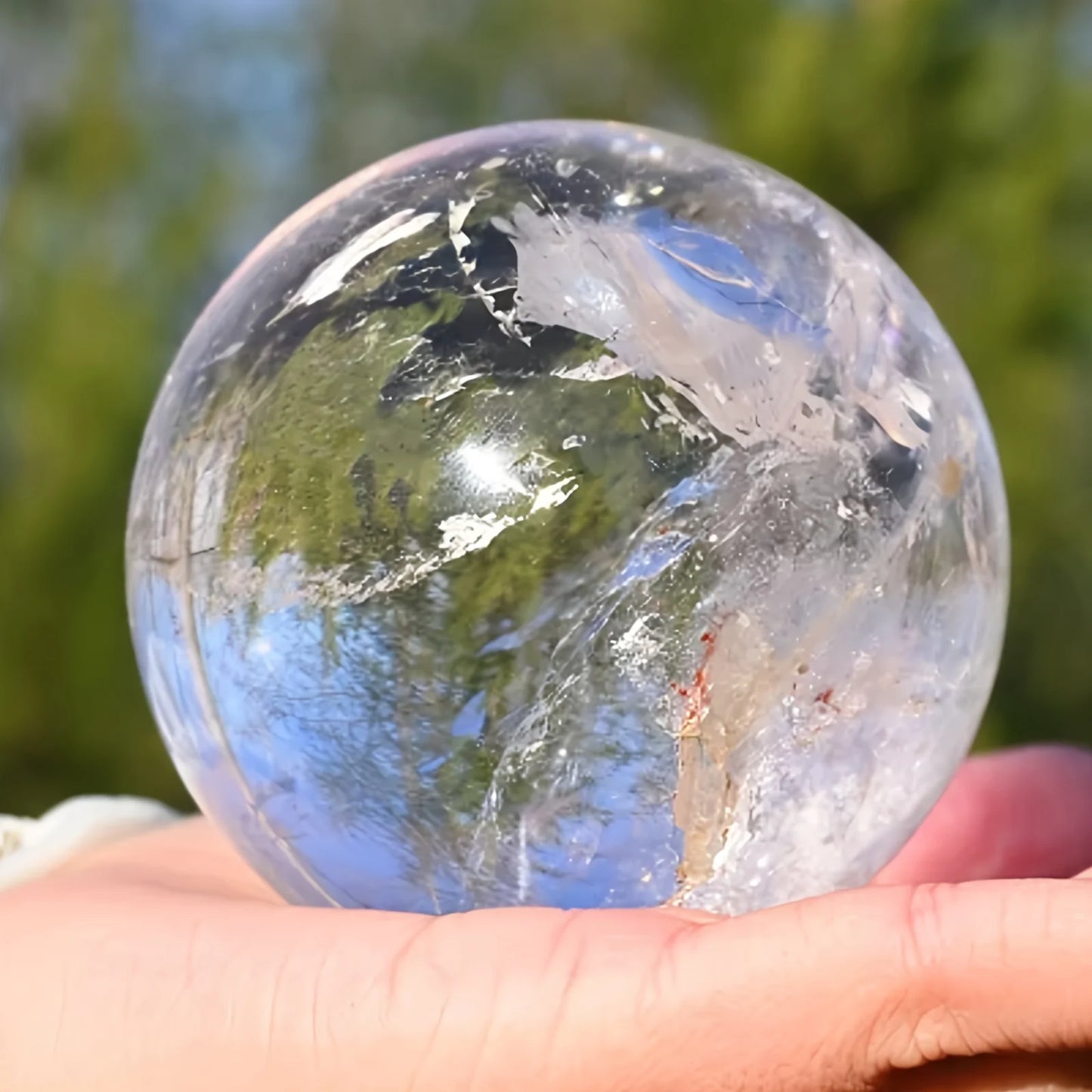 CrystalHola Clear Quartz Crystal Sphere Home Decor Gift