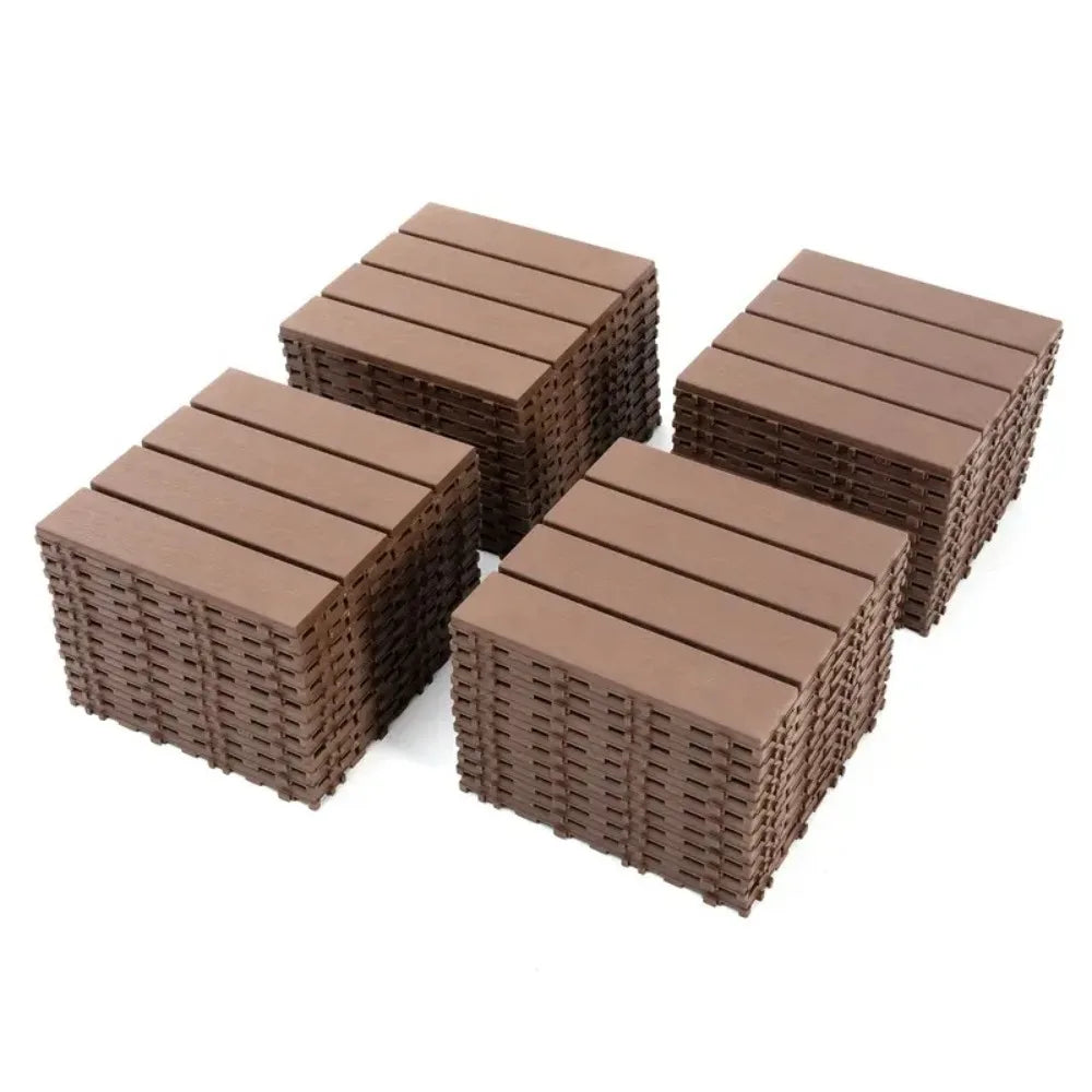 Interlocking Plastic Deck Tiles Waterproof Outdoor for Poolside and Balcony