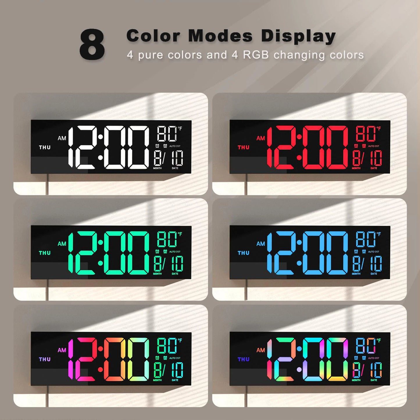 Hign Concerned Digital Wall Clock With Remote Temperature