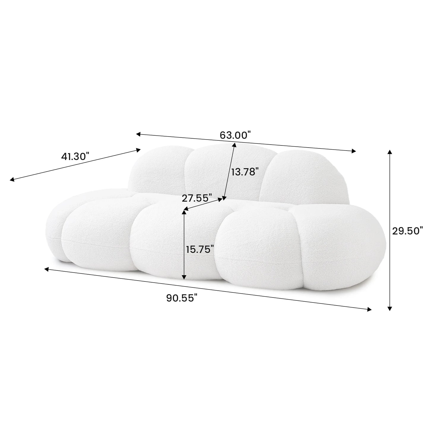 Sdorens Cloud Shaped Sofa Upholstered for Living Room Comfort