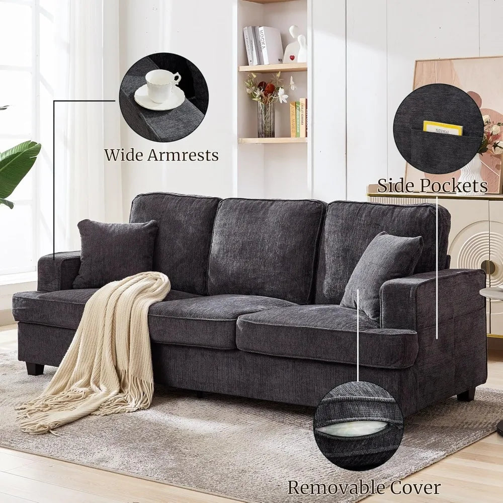 MKDK Cloud Sofa Modern Chenile 3 Seat Living Room Couch