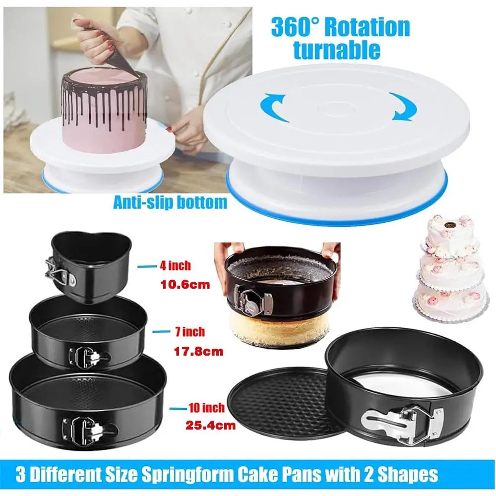 Feature Silicone Bakeware Set Turntable and Piping Tips