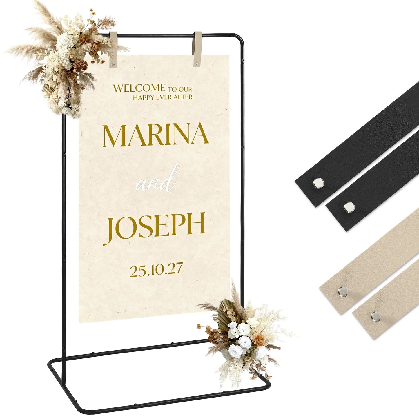 HiMISSCN Adjustable Metal Welcome Sign Easel Holder for Weddings