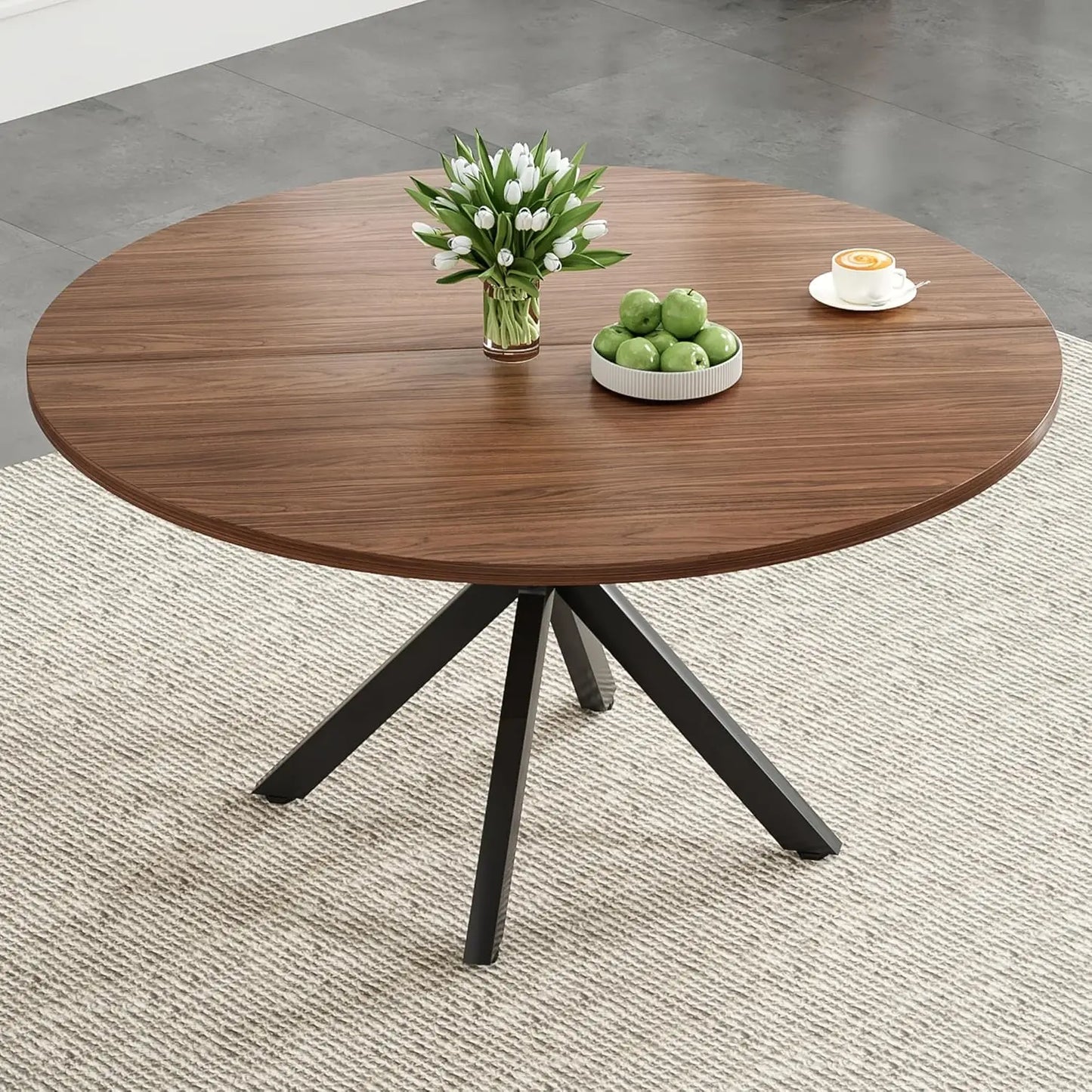 ANGDUO Mid Century Dining Table And Chairs Set For Four