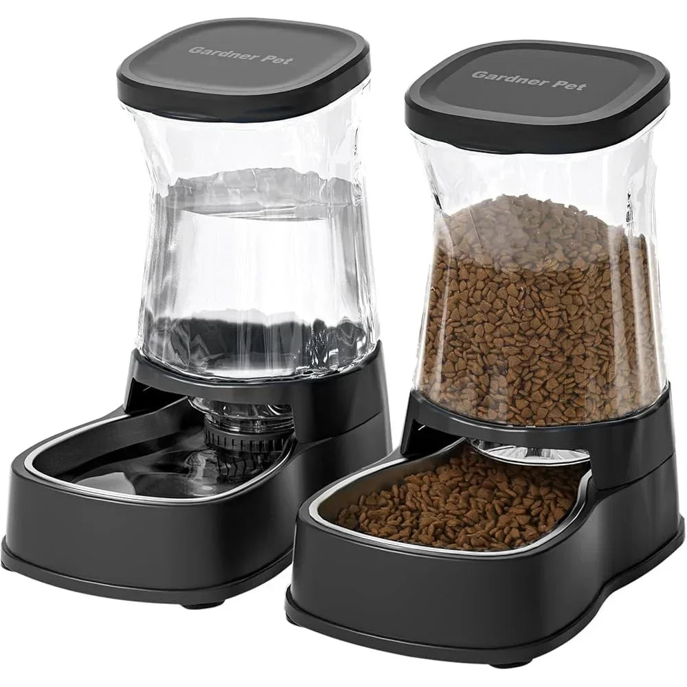 XMSJ Gravity Feeder Water Dispenser for Pets Stainless Bowl