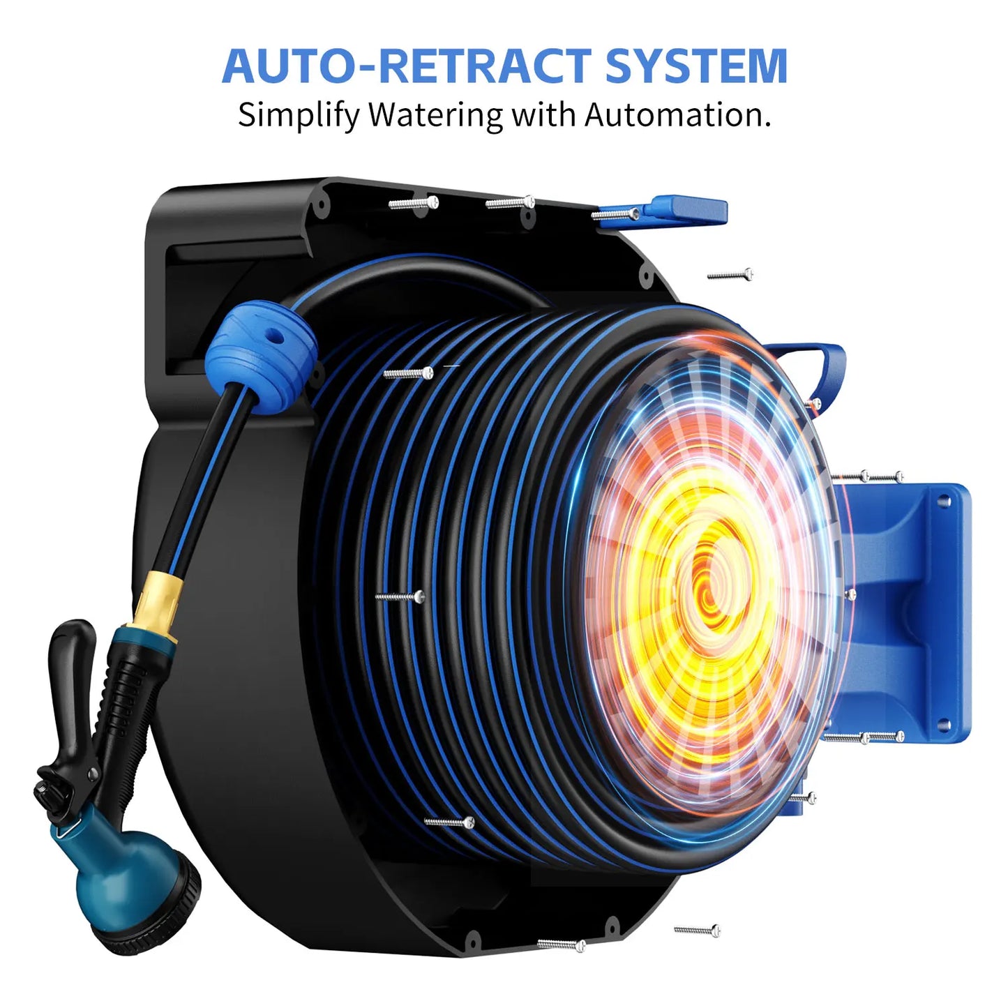 GardenJoy Retractable Hose Reel Wall Mount With Locking