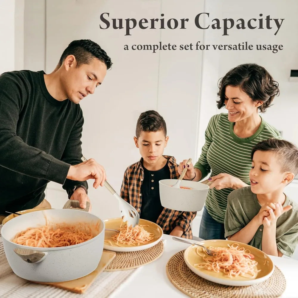 Iosn 24 Pcs Pots And Pans Set Nonstick Ceramic Cookware