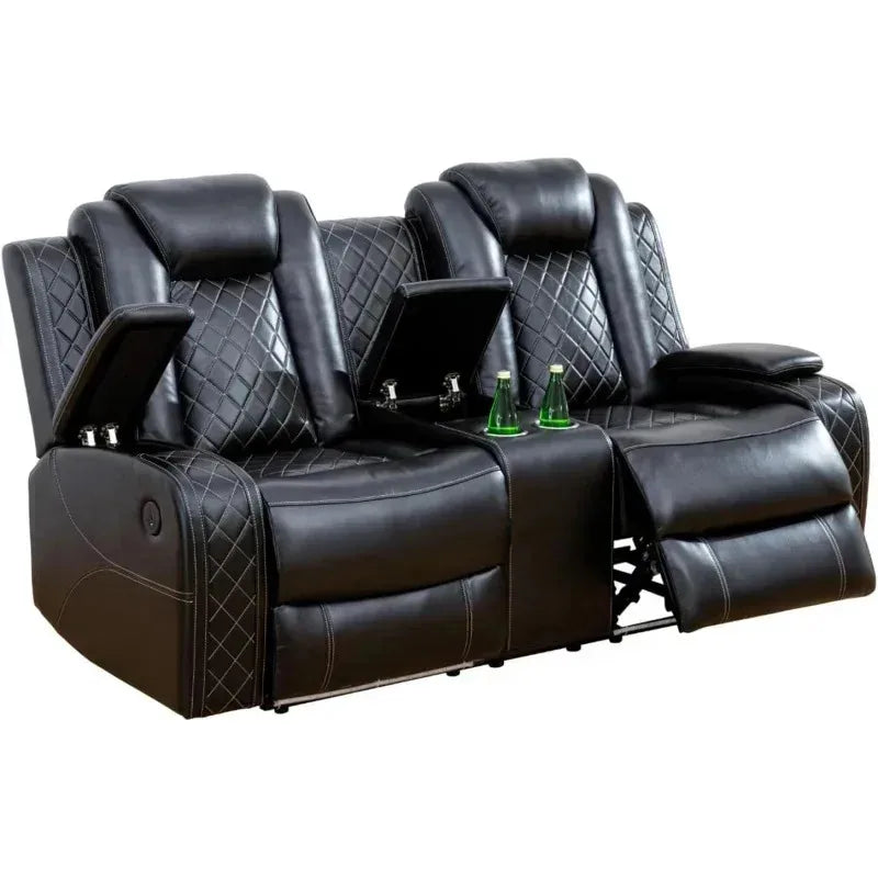 YUJINGXI RPD4 UltraPremiumLeatherUpholstery U Shaped Power Recliner Sofa Set LivingRoom