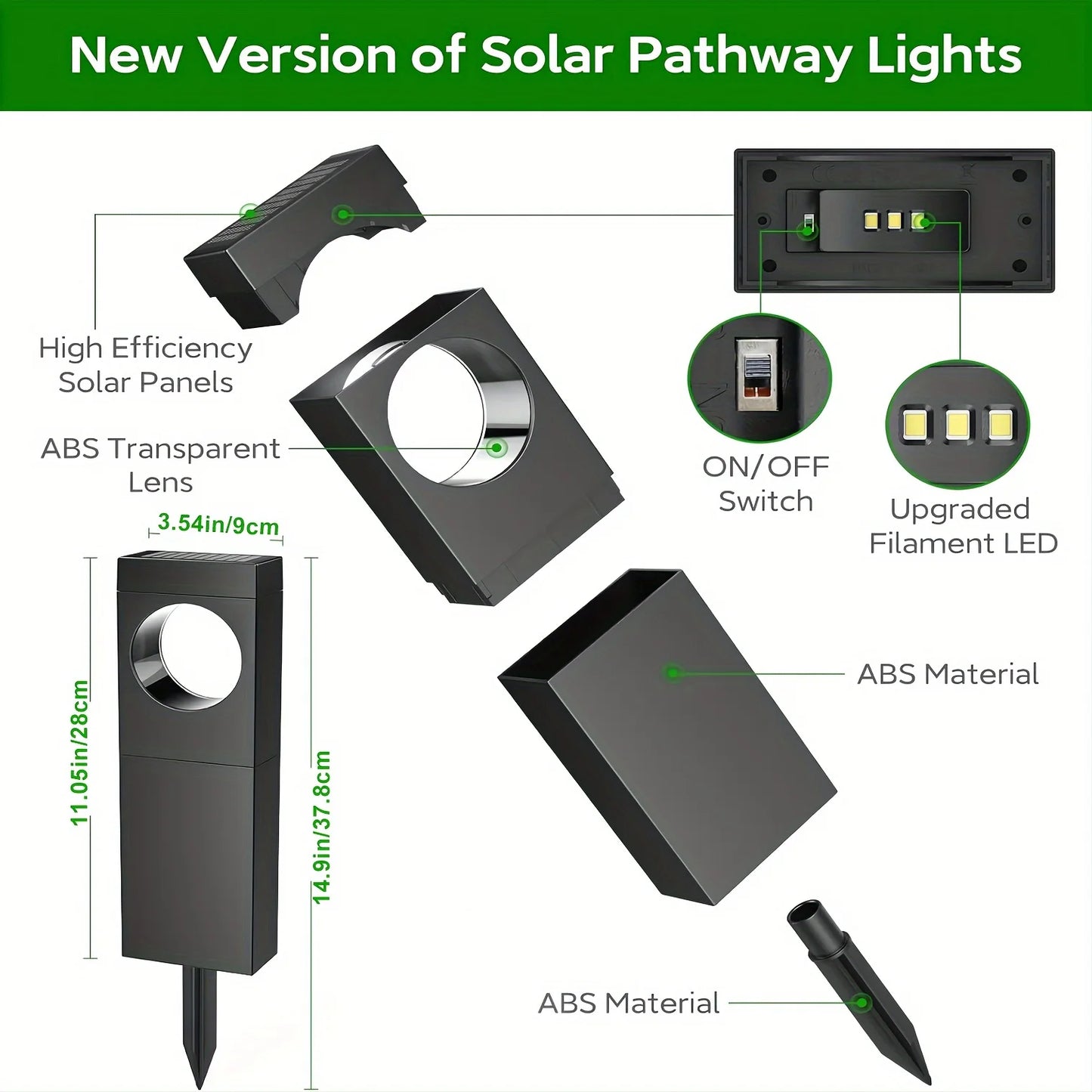 KPSTEK Solar Pathway Lights Outdoor Garden Patio LED Decor