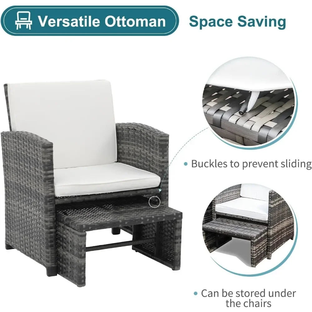 Guangbai 5 Piece Patio Furniture Set Wicker Outdoor