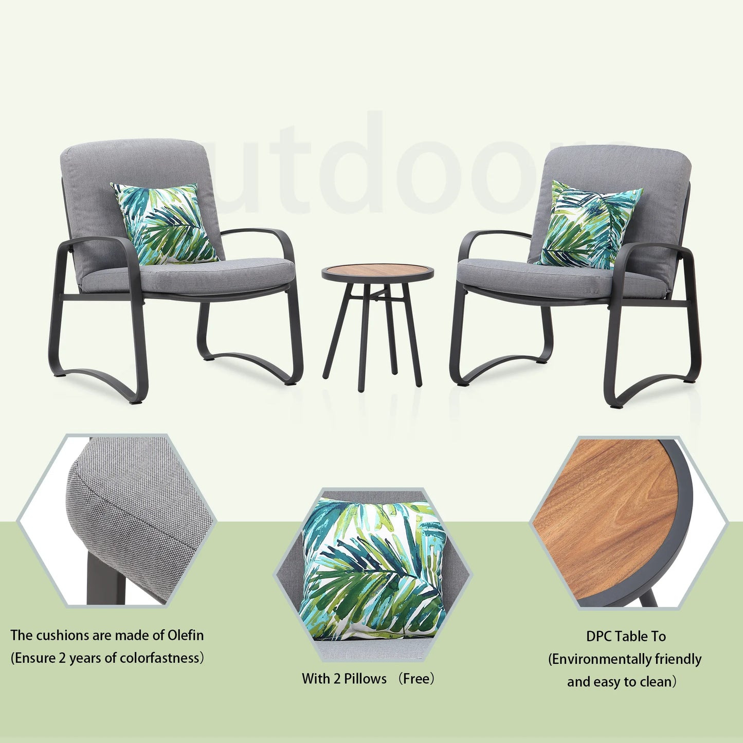 Naga Bahna 3 Piece Rocking Bistro Set Wicker Patio Outdoor