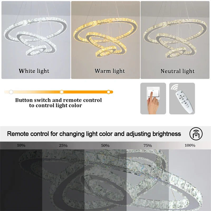 GreeLustr Modern Crystal Chandelier Dining Light Fixture