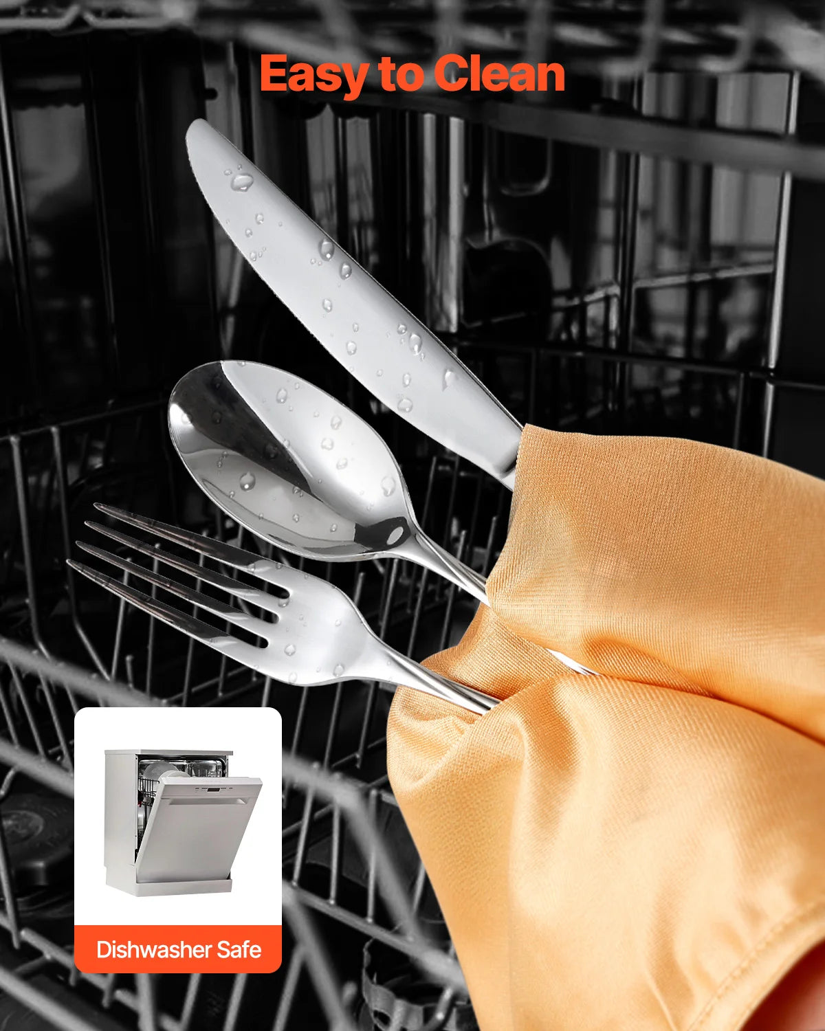 Vevor Silverware Set Stainless Flatware Mirror Utensils