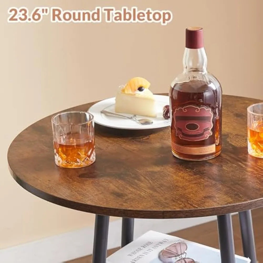 Dafify 3 Piece Round Bar Table and Chair Set