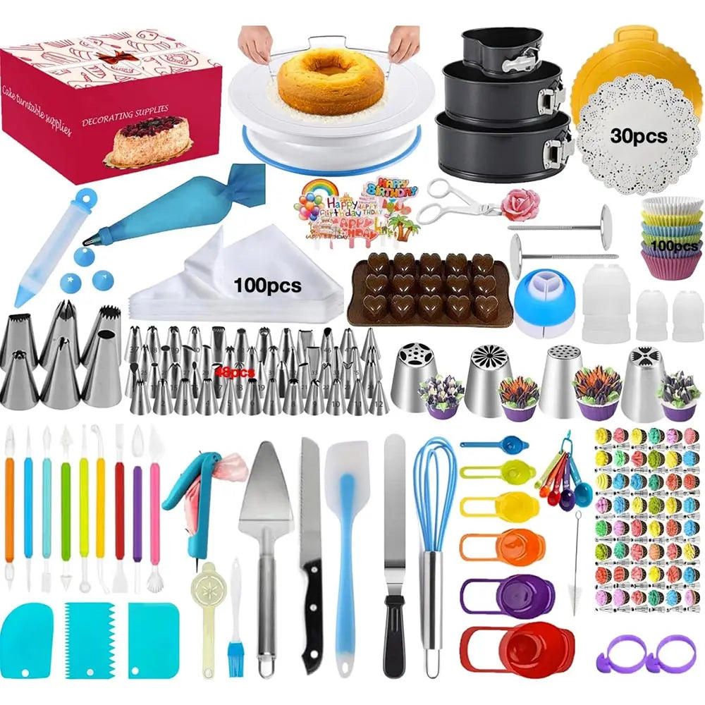 Feature Silicone Bakeware Set Turntable and Piping Tips