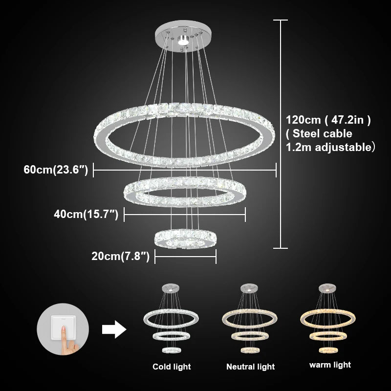 GreeLustr Modern Crystal Chandelier Dining Light Fixture