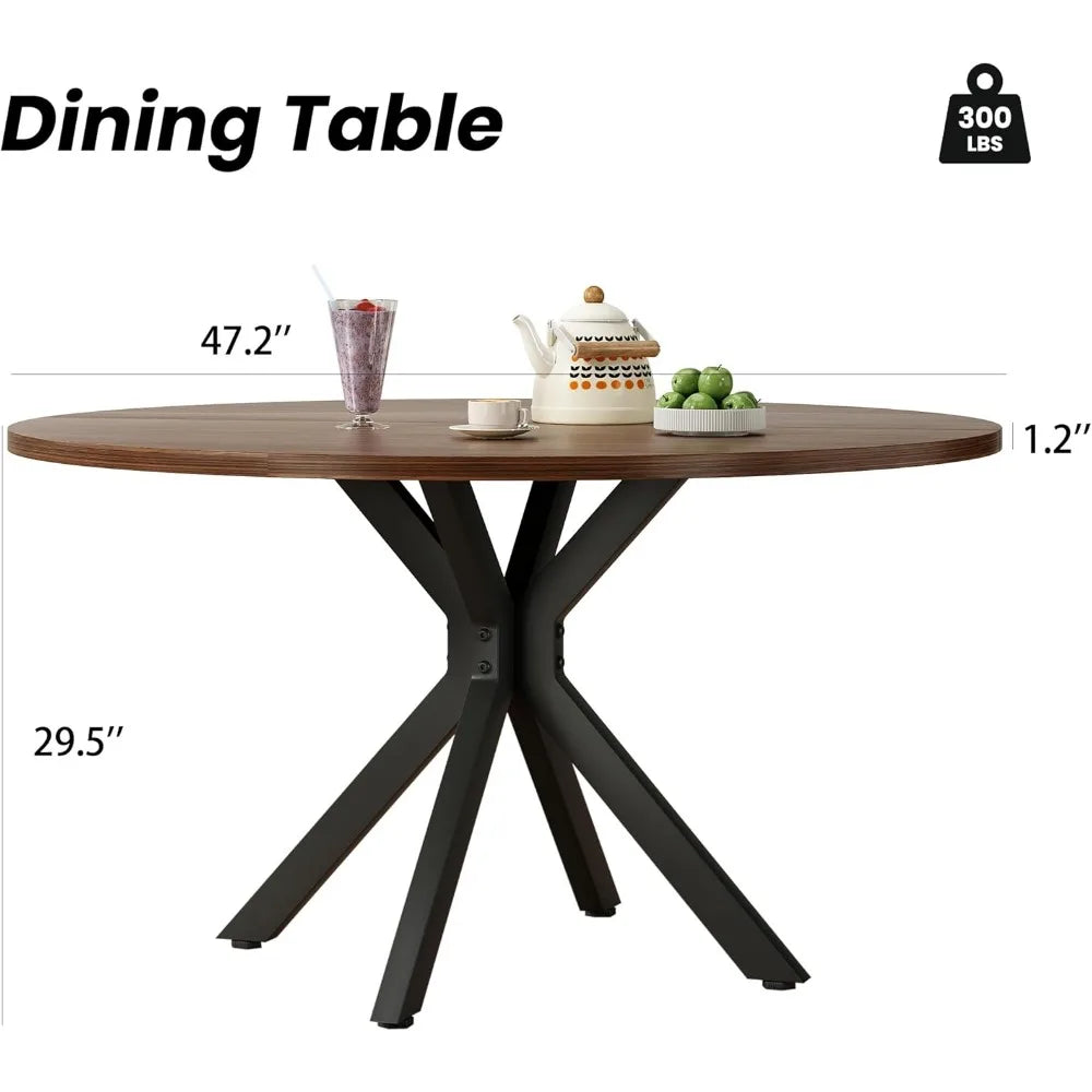 ANGDUO Mid Century Dining Table And Chairs Set For Four