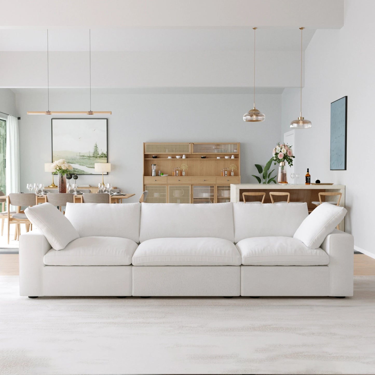 Cloud Modular Sectional Sofa Three Seater Minimalist Living Room