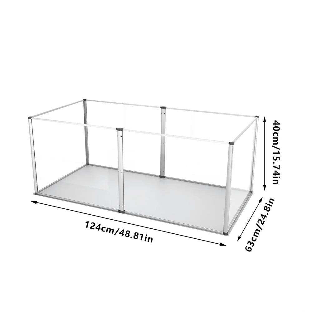 1Pc Large Acrylic Dog Playpen Cage Whelping Pen Box Indoor Enclosure Pet Clear Fence Puppy Playpen with Waterproof Fertility Pad