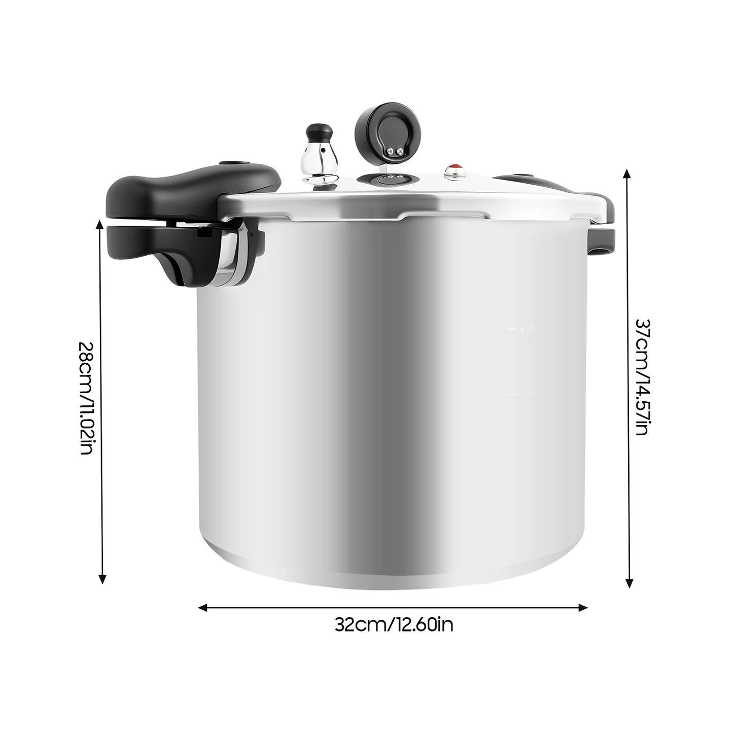 Aluminium Alloy Pressure Cooker 90KPa Explosion Proof Gauge