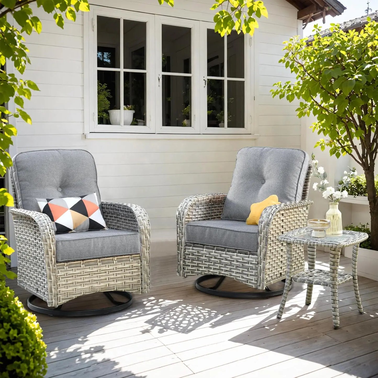 Angduo Outdoor Patio Furniture Set With Glowing Table