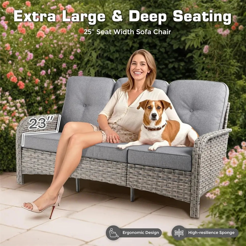 Angduo Outdoor Patio Furniture Set With Glowing Table