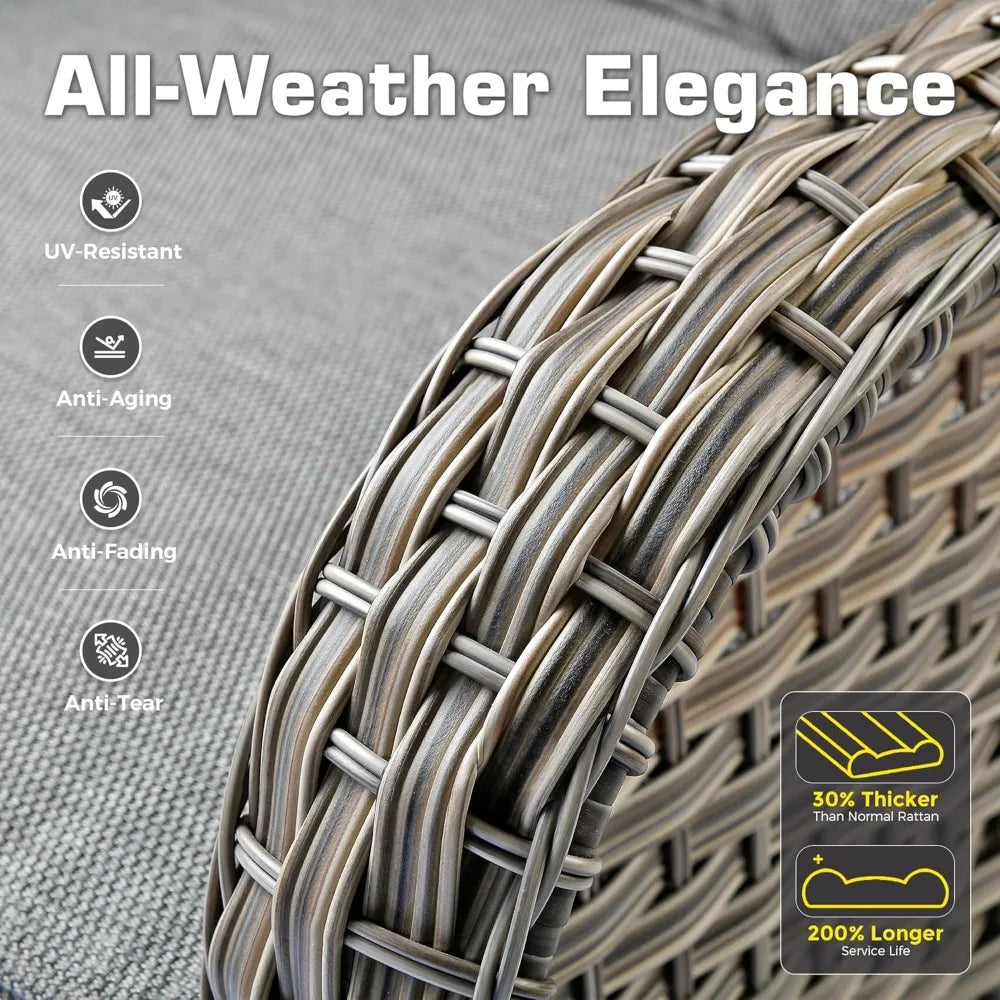 Angduo Outdoor Patio Furniture Set With Glowing Table