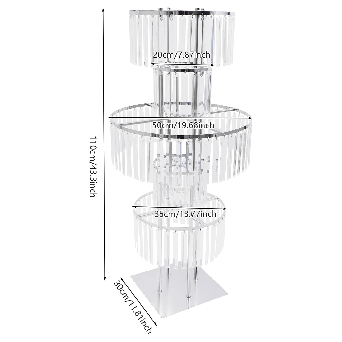 Five Tier Wedding Centerpiece Stand With Acrylic Flower Vases