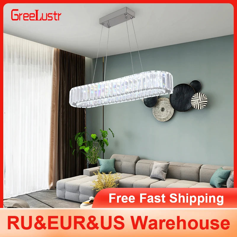 GreeLustr Modern Crystal Chandelier Dining Light Fixture
