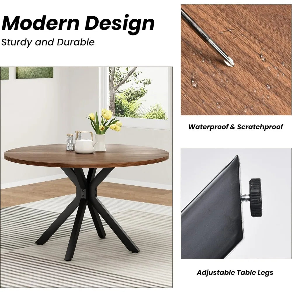 ANGDUO Mid Century Dining Table And Chairs Set For Four