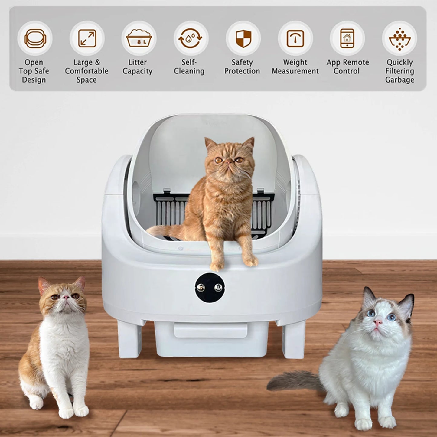 Heybo Automated Self-Cleaning Cat Litter Box With AppConnectivity OdorControl Technology