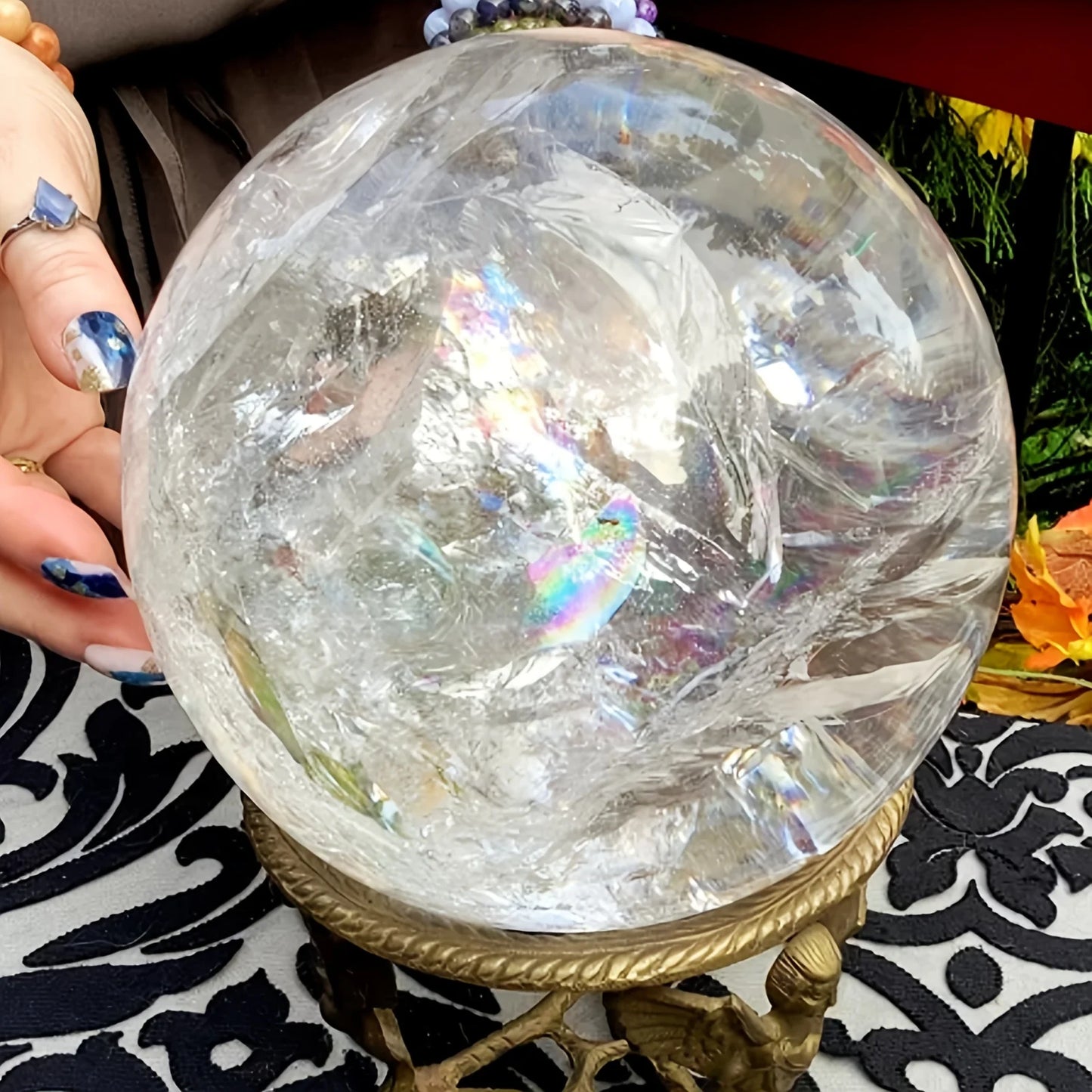 CrystalHola Clear Quartz Crystal Sphere Home Decor Gift