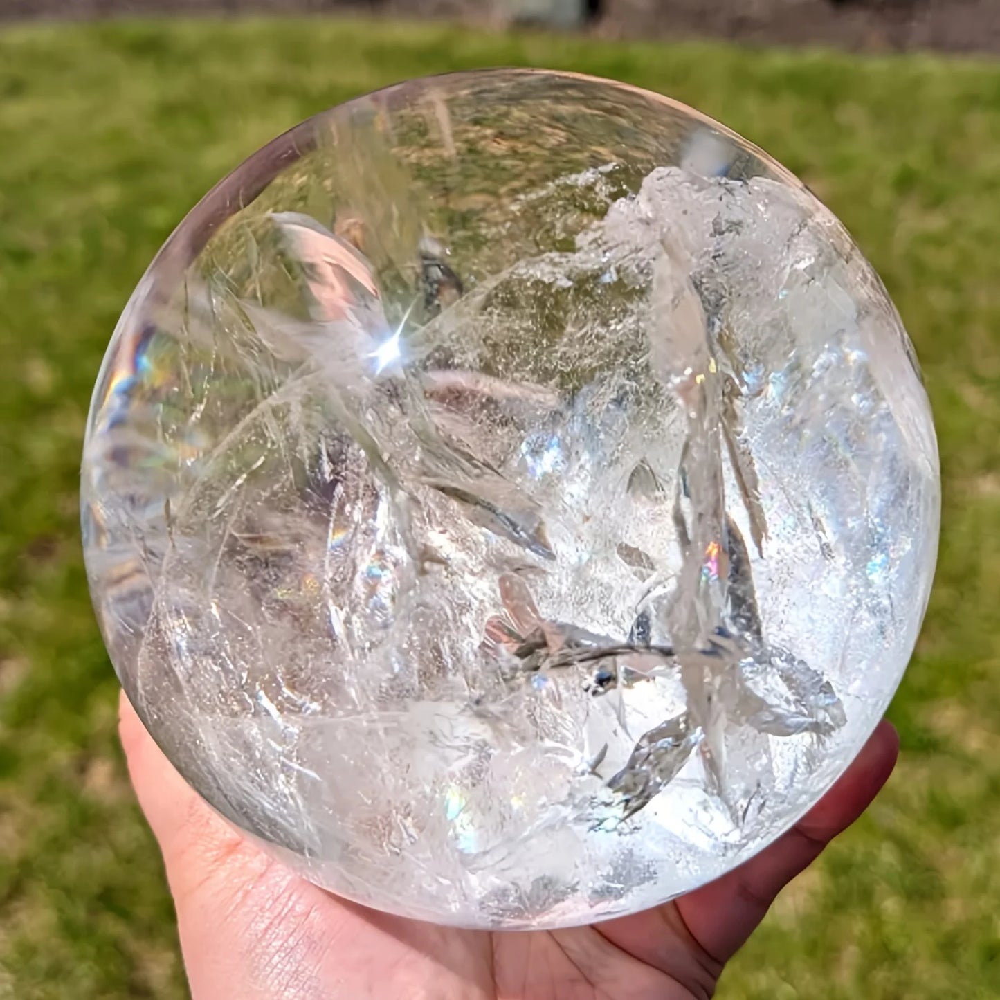 CrystalHola Clear Quartz Crystal Sphere Home Decor Gift