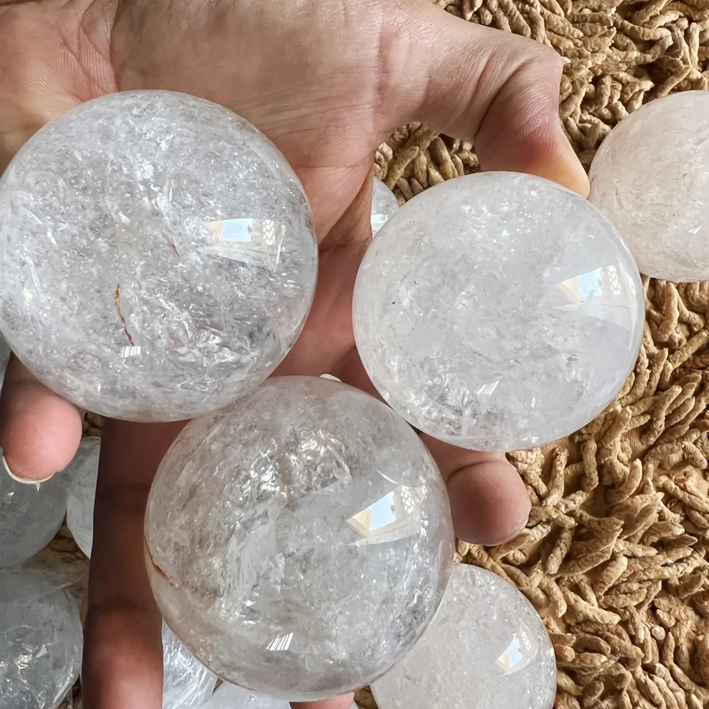 CrystalHola Clear Quartz Crystal Sphere Home Decor Gift