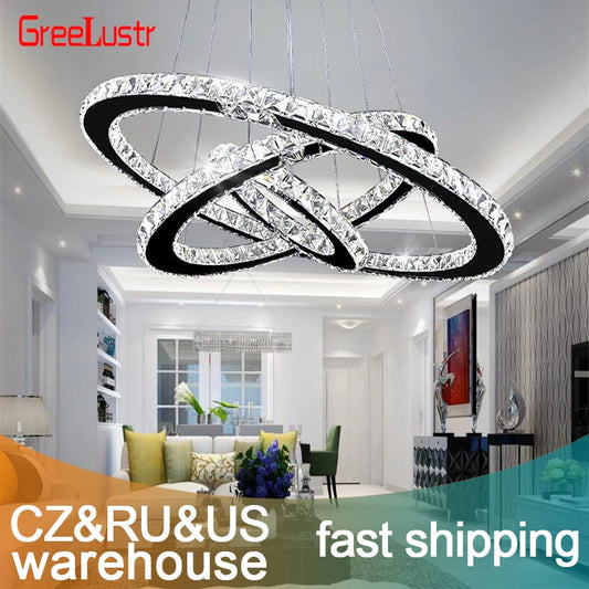 GreeLustr Modern Crystal LED Chandelier Ceiling Light For Living Room