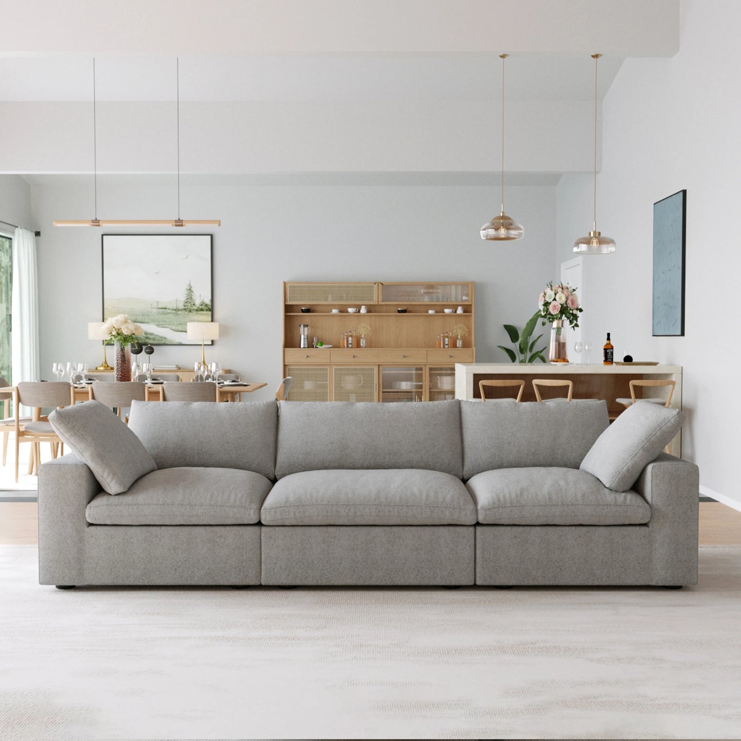 Cloud Modular Sectional Sofa Three Seater Minimalist Living Room
