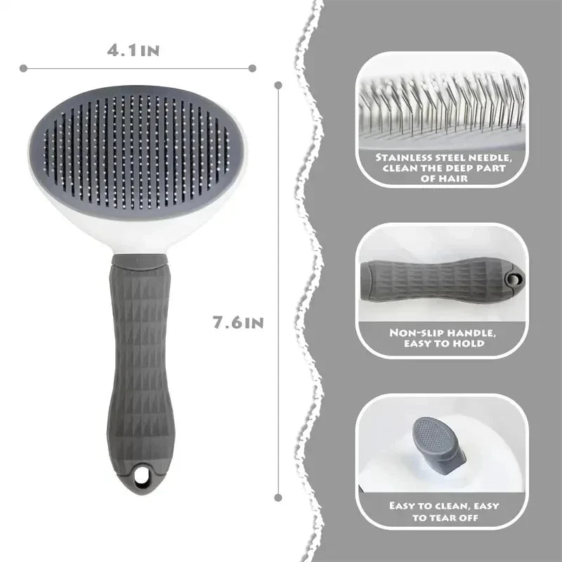 AEHOME Self Cleaning Deshedding Pet Grooming Brush For Dogs Cats