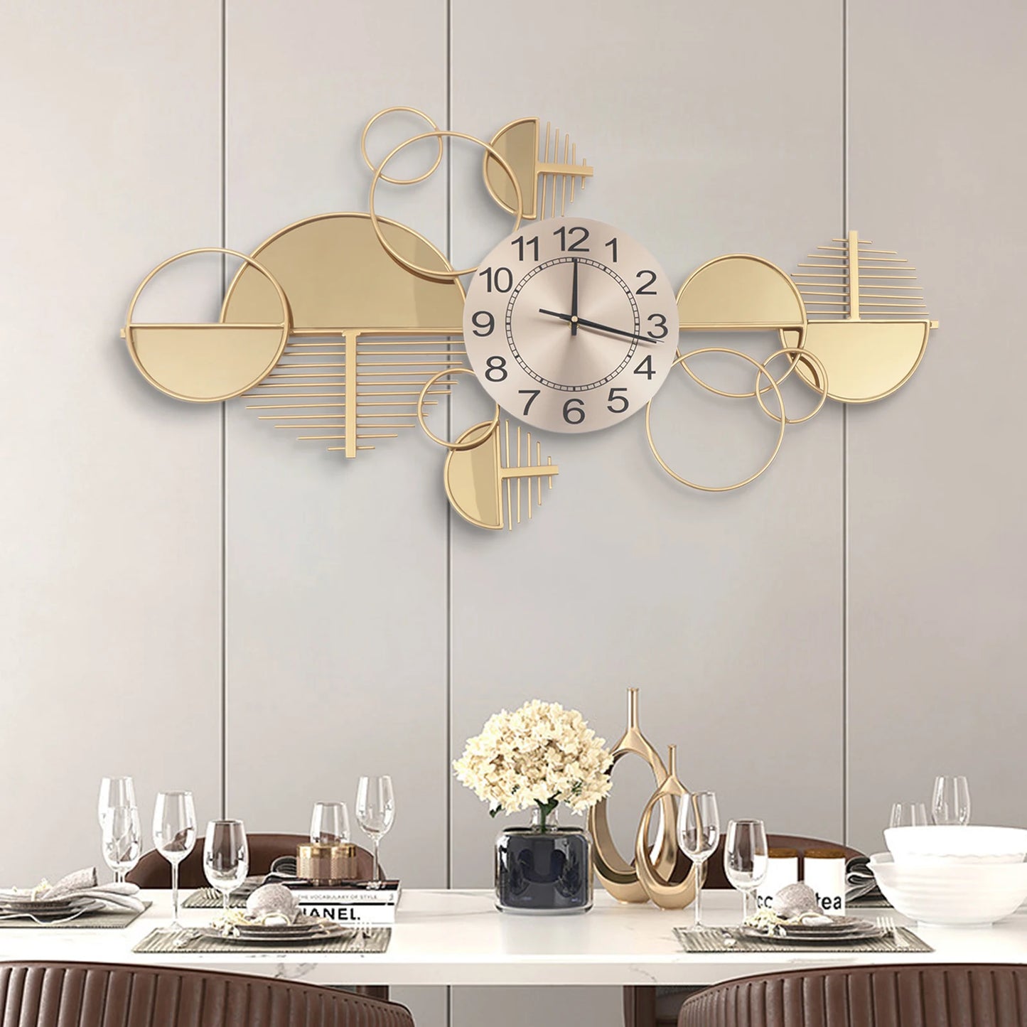 Minimalist Modern Iron Wall Clock Silent Battery Operated