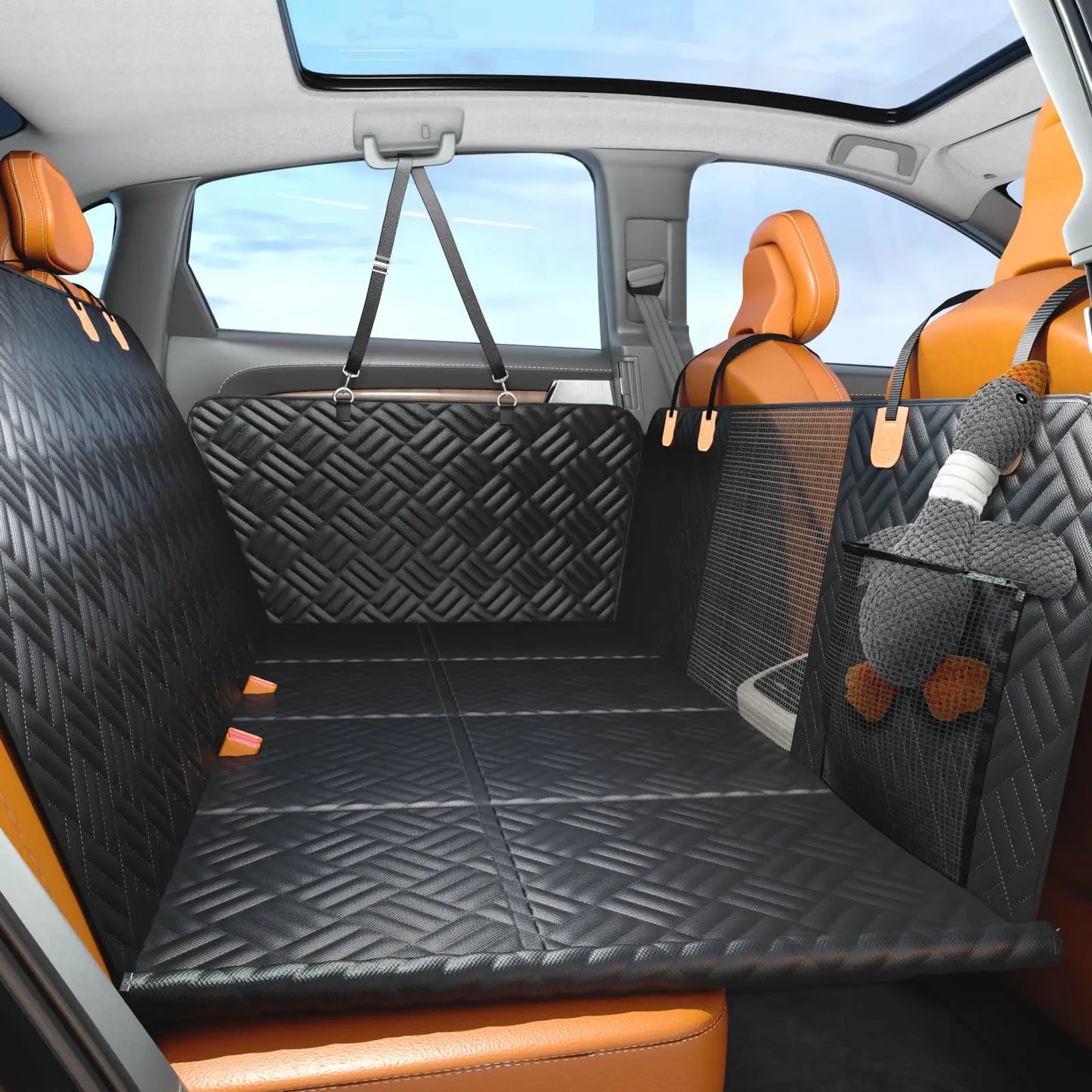 NONECN Car Rear Seat Dog Cover Hammock 400 Pound Extender