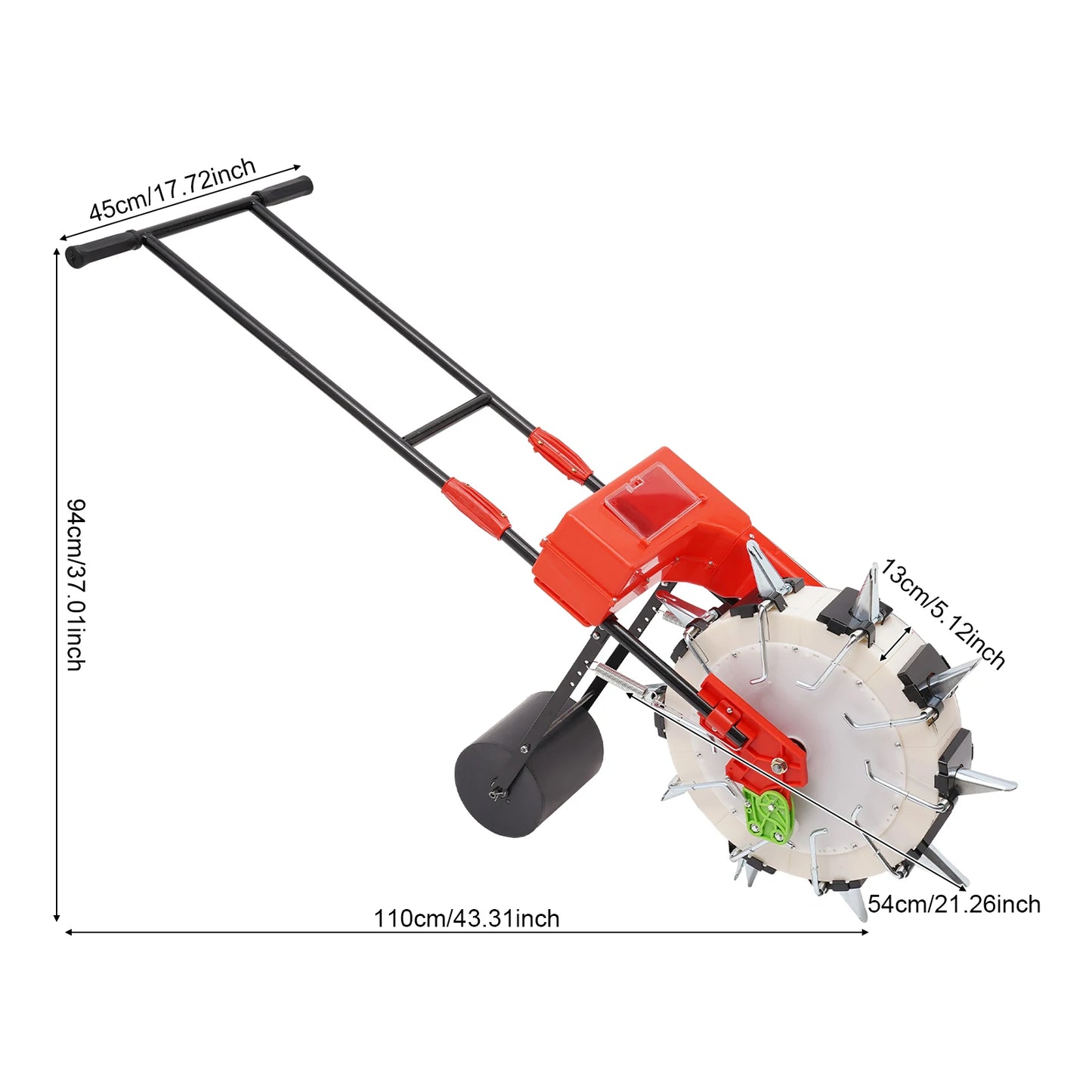 Manual Seeder With 10 Nozzles Hand Push Garden Planter for Precision Sowing