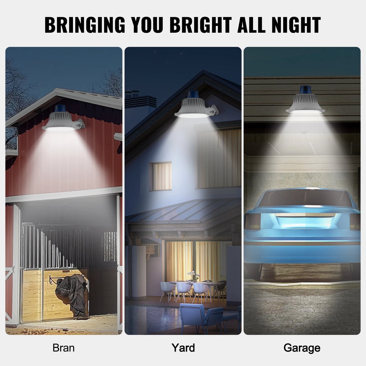 VEVOR LED Barn Light 50W 5500LM / 100W 11000LM Ultra Brightness 6000K Daylight Security Flood Lighting for Outside Yard, Street