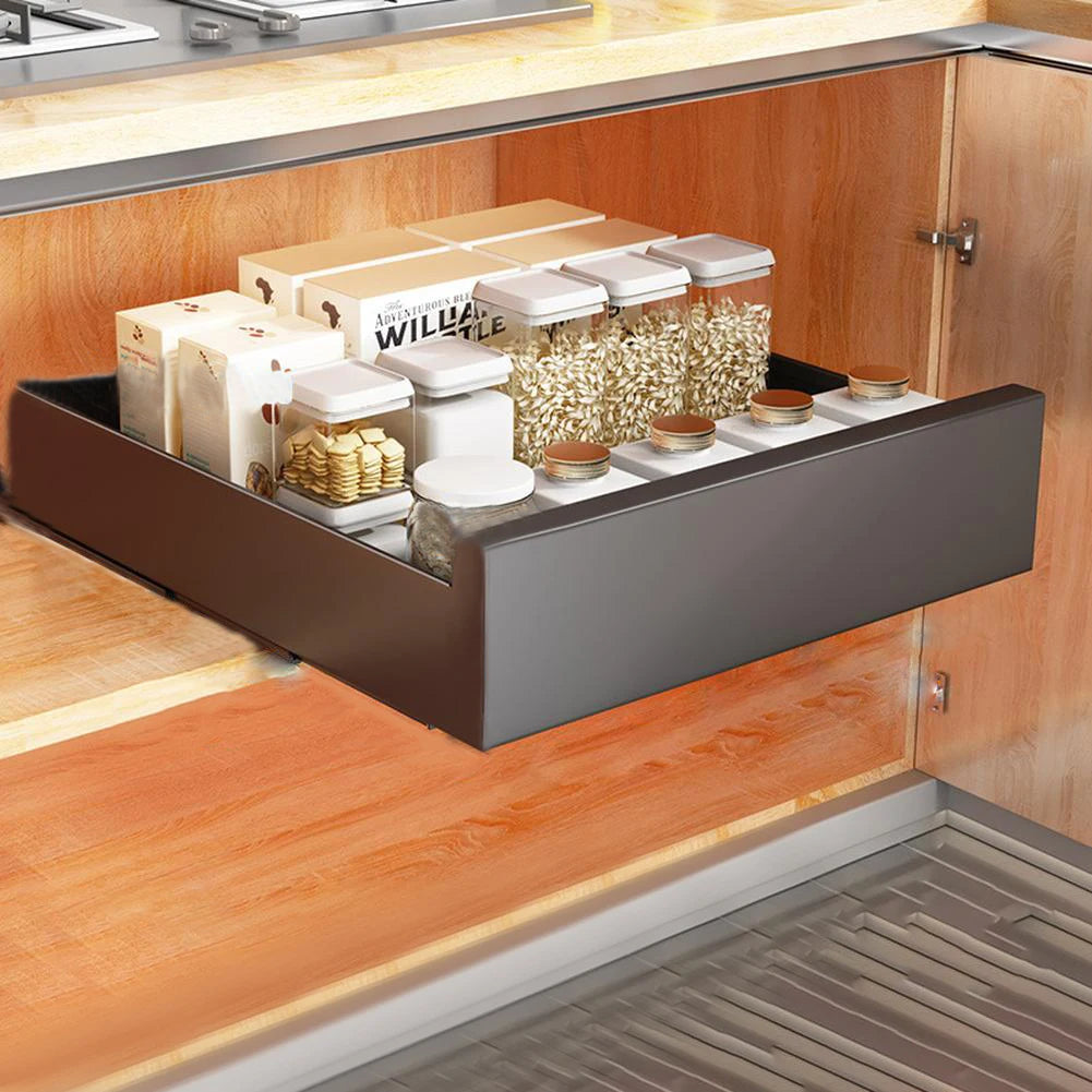 HiMISSH Pull Out Cabinet Organizer Carbon Steel Drawer System