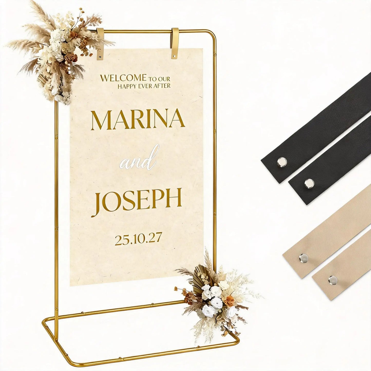 HiMISSCN Adjustable Metal Welcome Sign Easel Holder for Weddings