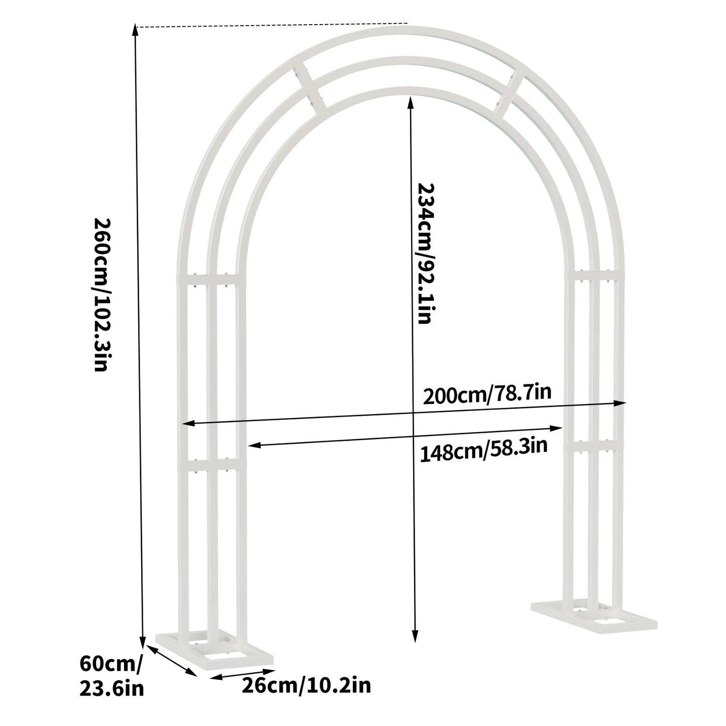 Wedding Arch Stand With Balloon Backdrop 3 Layer Metal Frame