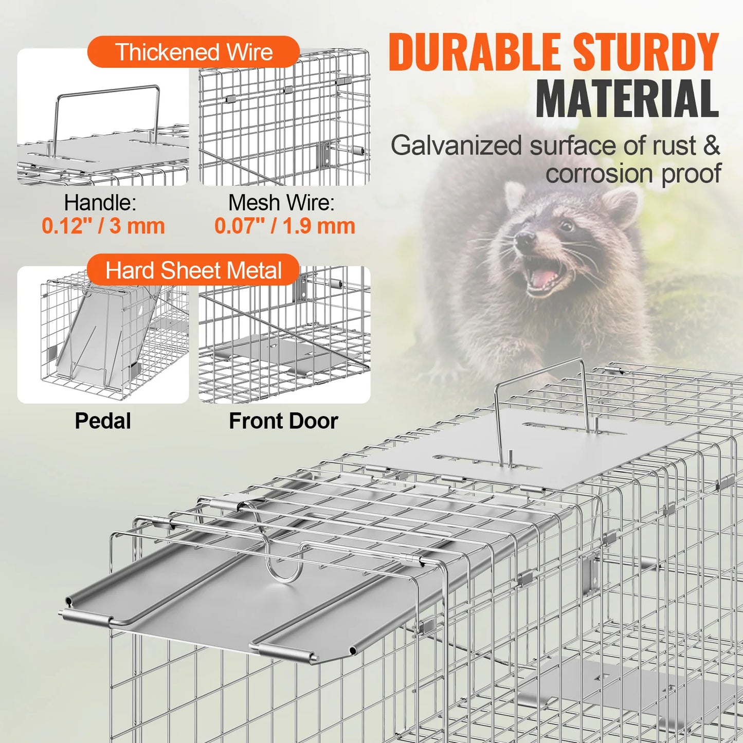 SucceBuy Live Animal Cage Trap Humane Rodent Catcher With Handle