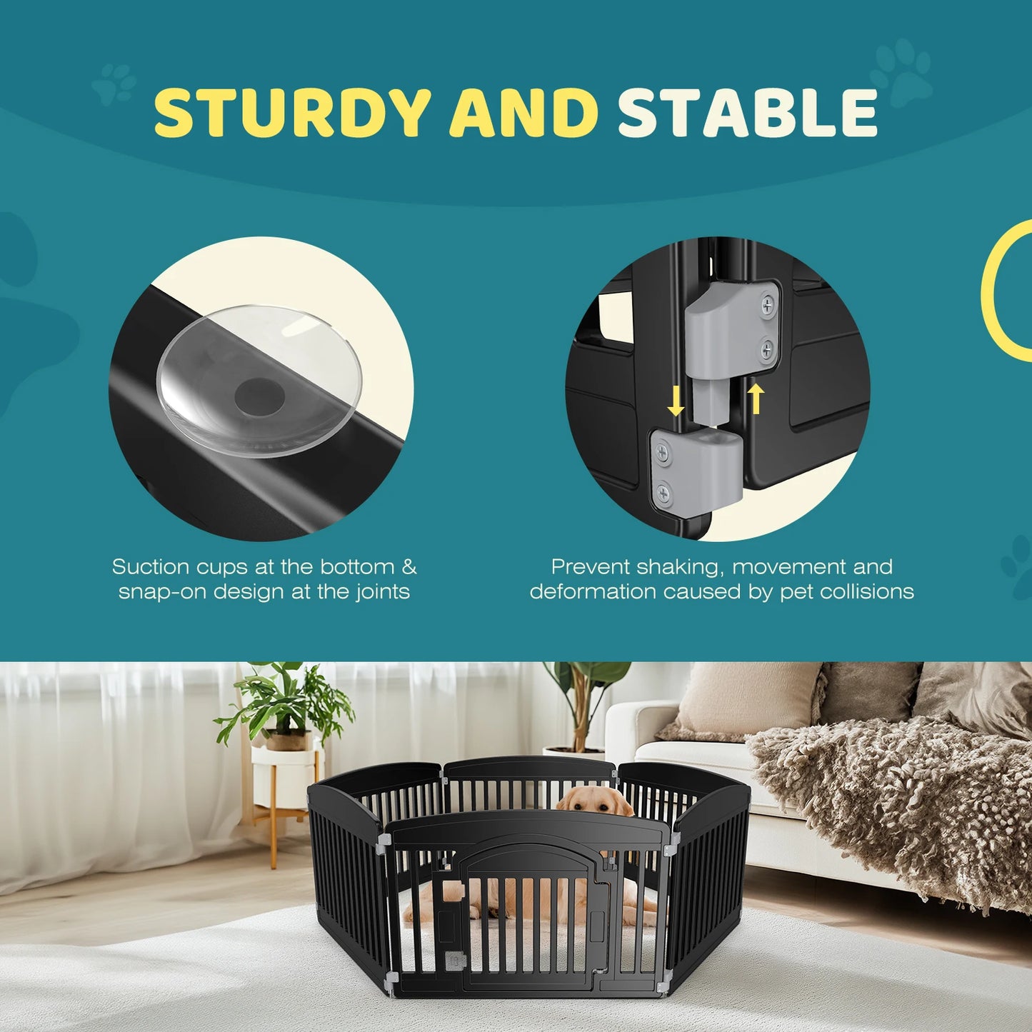 JHK Plastic Dog Playpen Expandable Indoor Outdoor Fence
