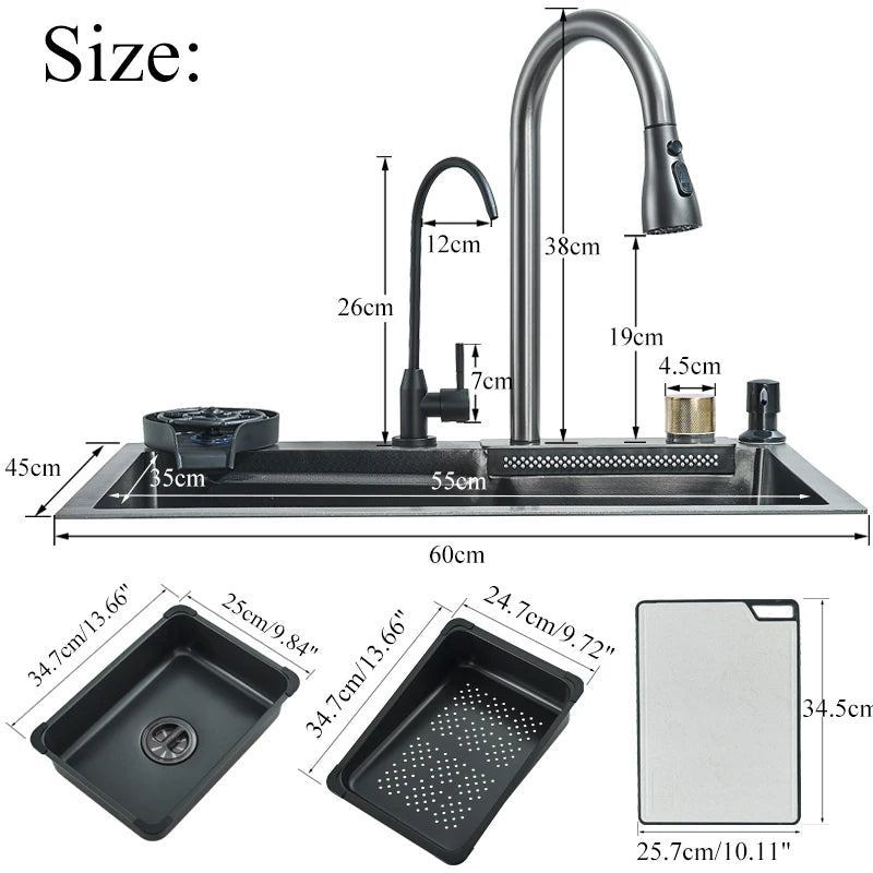 Rozin Stainless Steel Kitchen Sink With Faucet Soap Dispenser