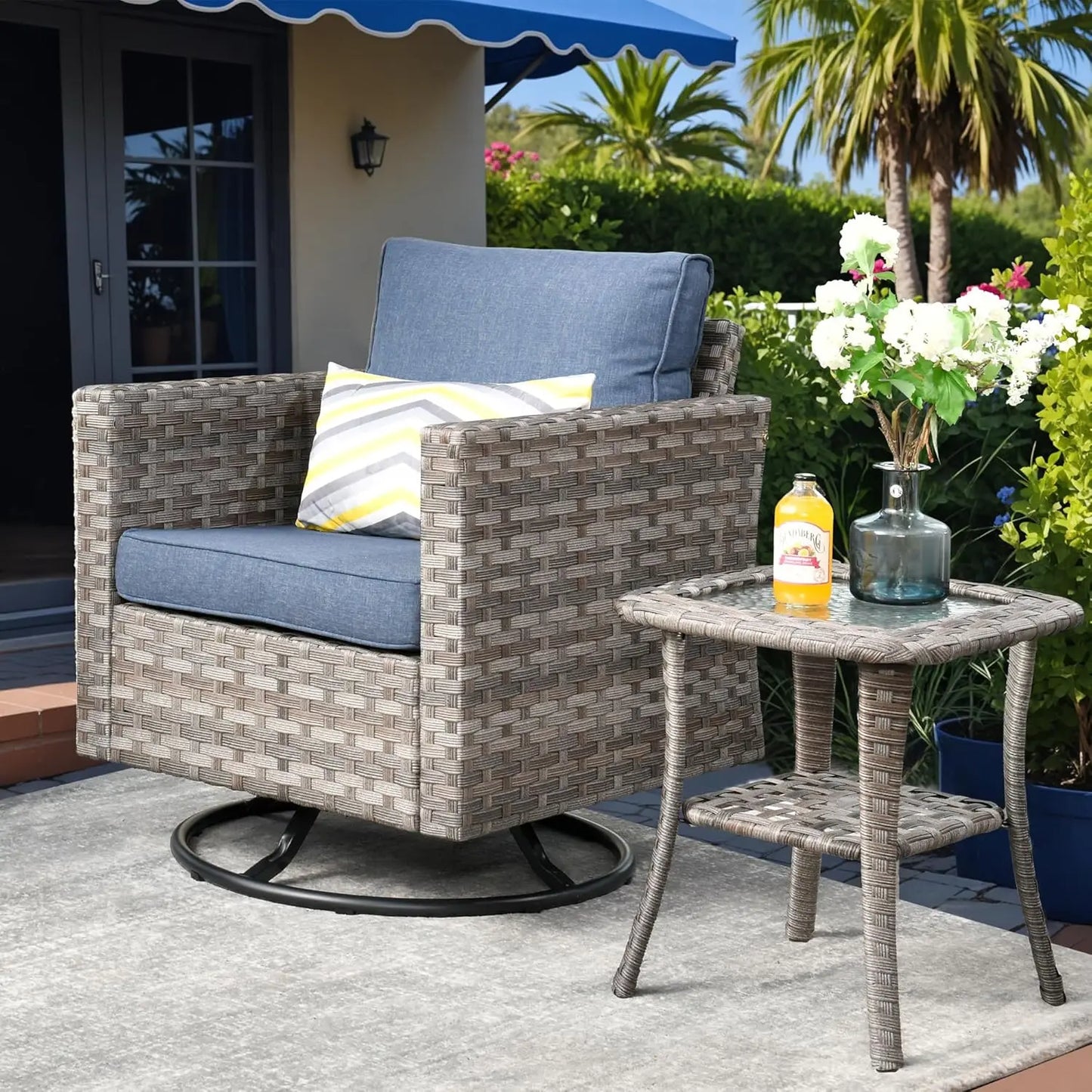 Angduo Outdoor Wicker Sectional Furniture Set All Weather