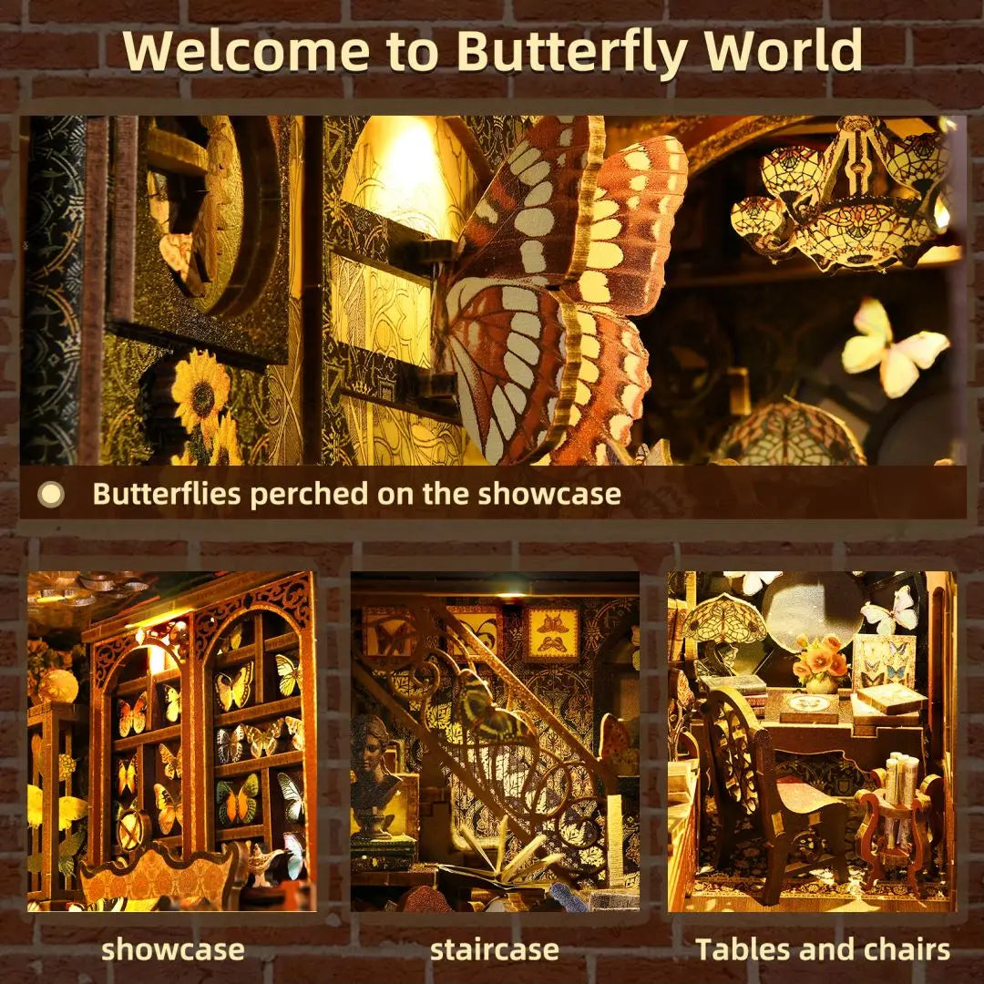 Booknook Kit DIY Wooden Puzzle Miniature House for Bookshelf Decor