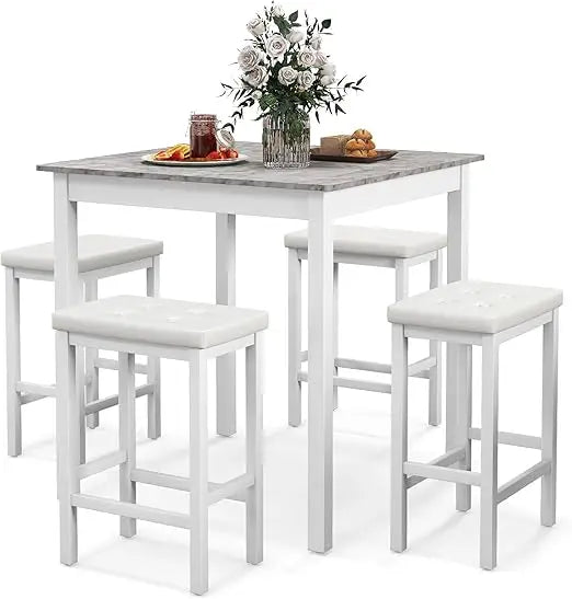 DAFIFY Dining Table Set For 4 With Four Bar Stools
